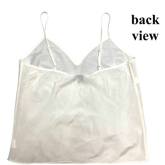 top TALBOTS cami ivory sheer silk 2P basic classic minimalist sexy spaghetti - Picture 5 of 10